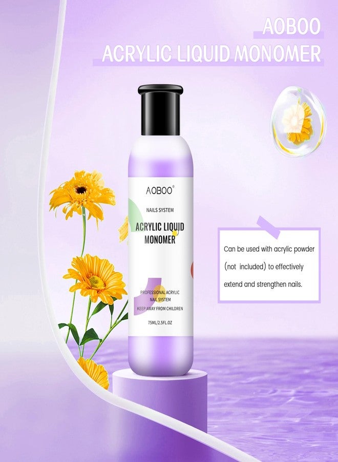 أوبو مونومر سائل أكريليك من AOBOO، 75 مل/2.5 أونصة سائلة، مونومر سائل لتطويل الأظافر، مناسب لبودرة الأكريليك، فن تزيين الأظافر الأكريليكي، للاستخدام المنزلي. - Image 2